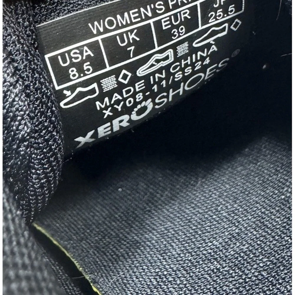 Xero Shoes Prio Women's Sneakers Size 8.5 Black White Zero Drop Minimalist Shoes
